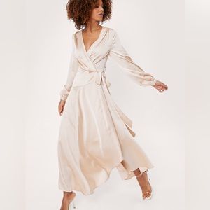 Nasty Gal Cowl Back Satin Dress